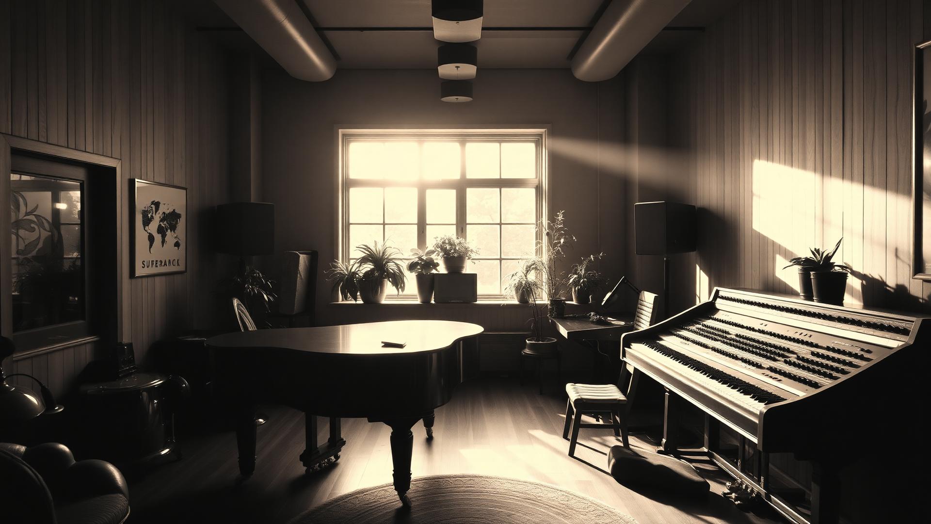 Inside a professional recording studio